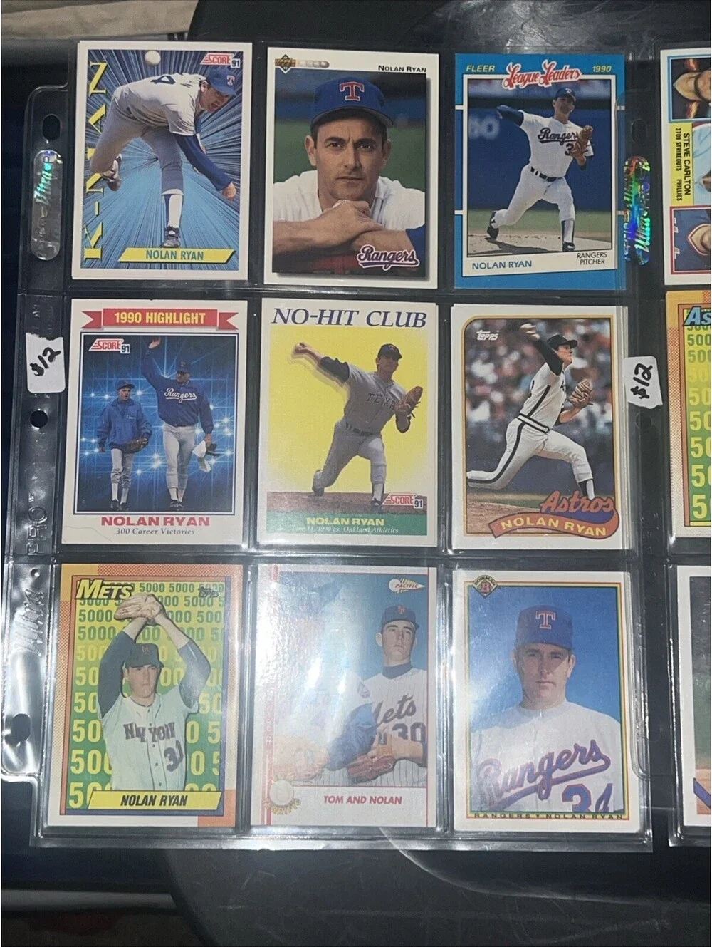 Lot Of 32 Nolan Ryan Baseball Cards Astros Rangers